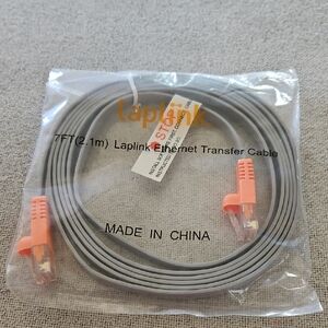 Link Gray Ethernet Transfer Cable with Orange Connectors